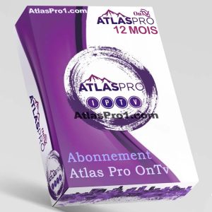 Image du produit Atlas Pro IPTV officiel, illustrant un abonnement Premium stable et rapide, compatible avec Smart TV, Android et iOS.
