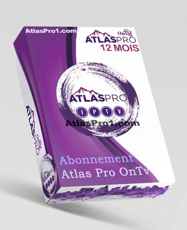 Image du produit Atlas Pro IPTV officiel, illustrant un abonnement Premium stable et rapide, compatible avec Smart TV, Android et iOS.